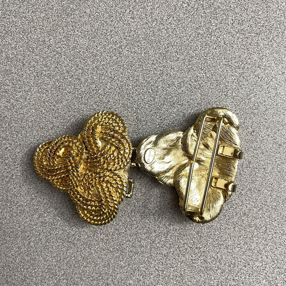 Gay Boyer Rope Knot Belt Buckle Gold-Tone Statement Vintage 80s "Fits 2in Belt" - Picture 5 of 8